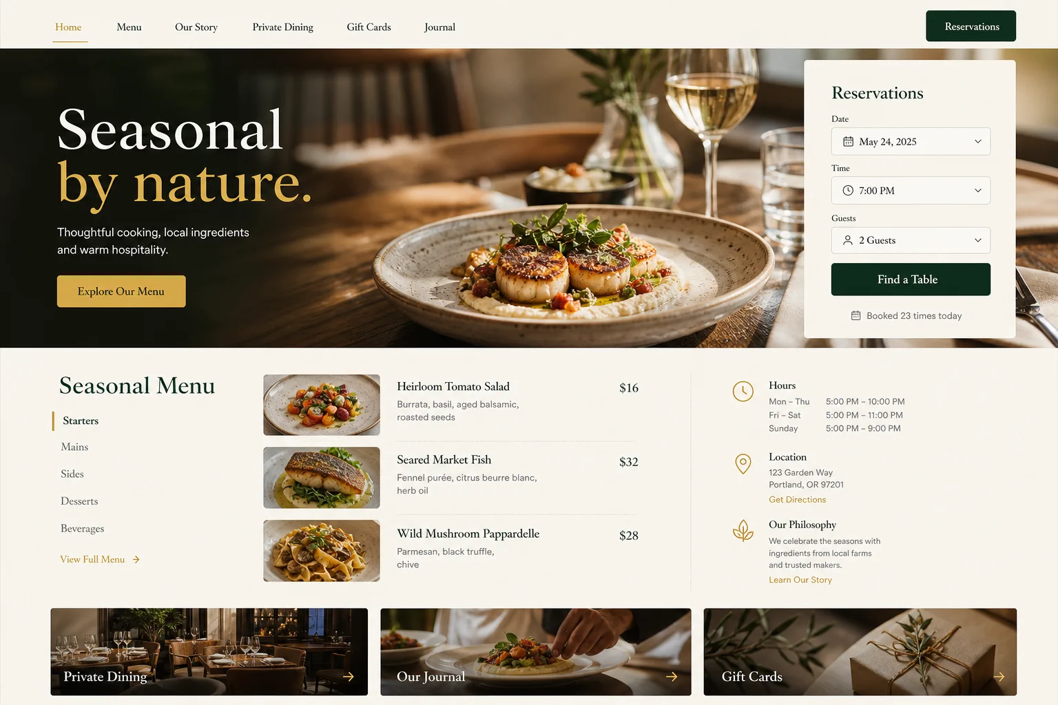 Saffron Table restaurant template
